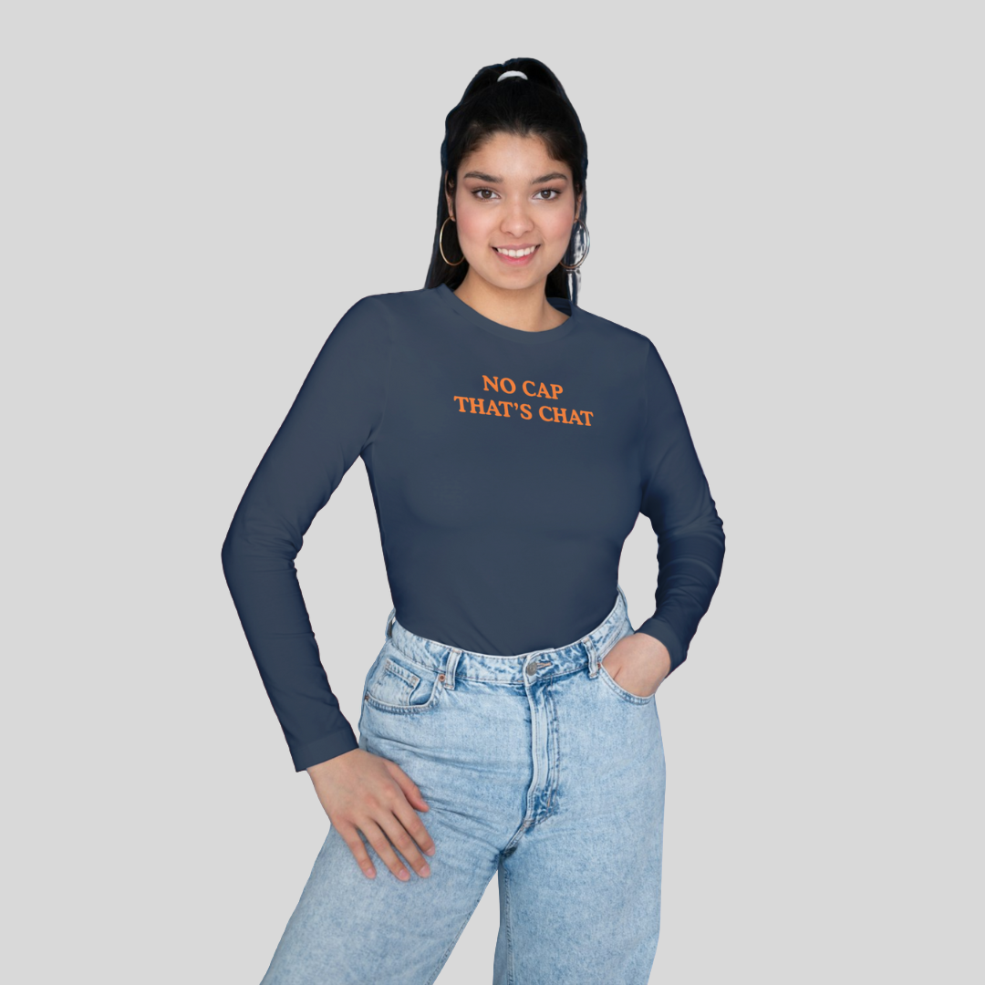 ‘No Cap That’s Chat’ | Queen | Long-Sleeves T-Shirt