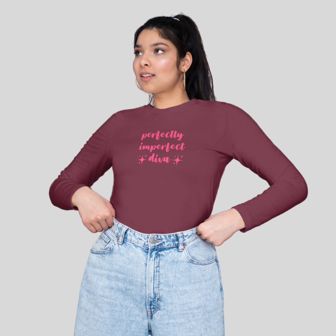 ‘Perfectly Imperfect Diva’ | Queen | Long-Sleeves T-Shirt